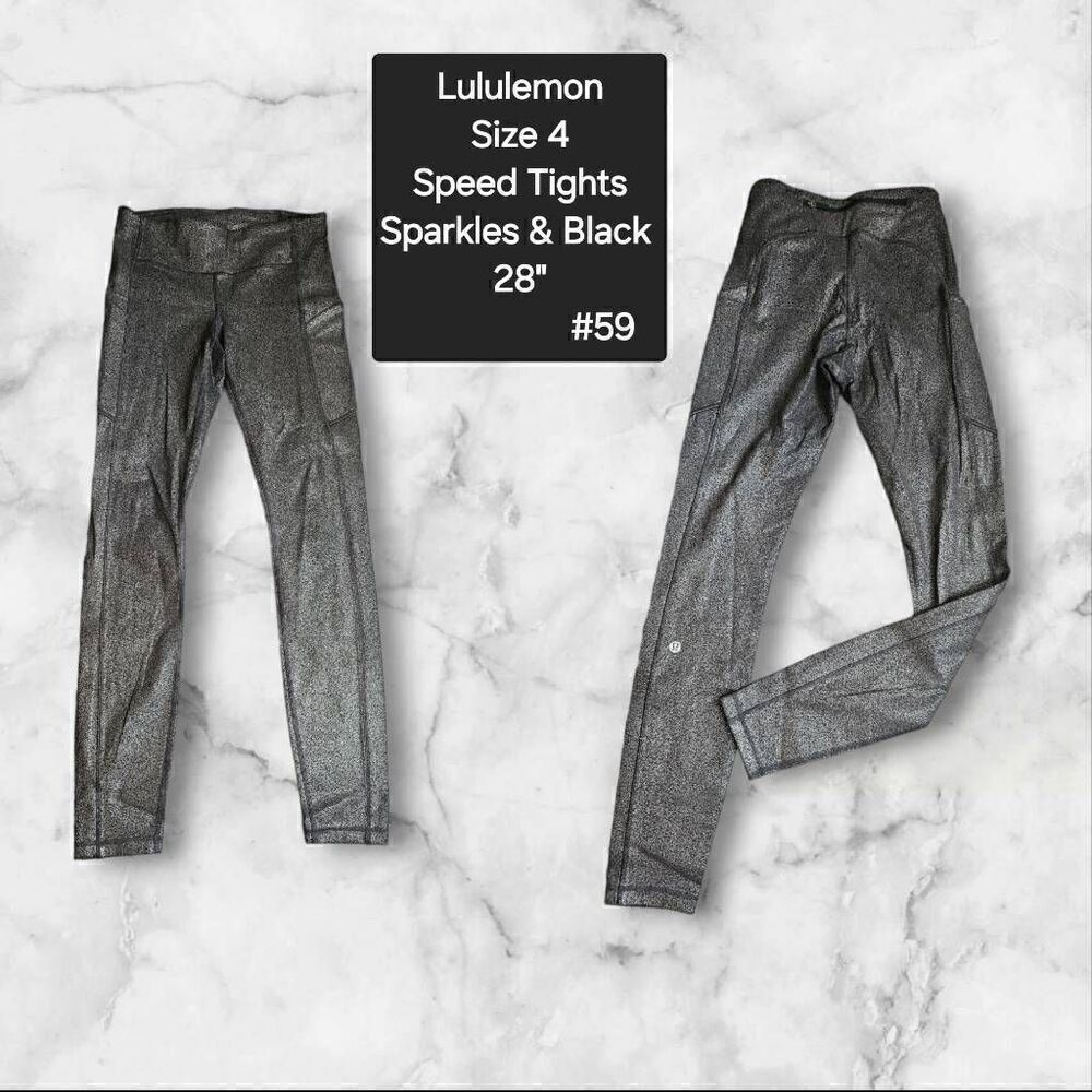 Lululemon Size 4 Sparkle Shine Speed Tights
